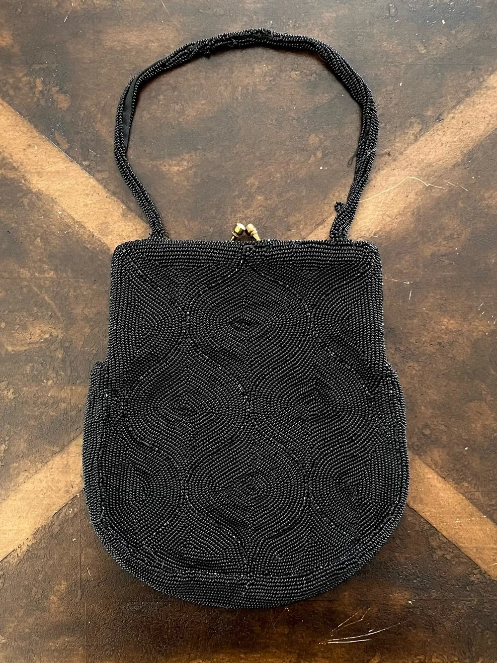 Handmade Vintage 1950s Beaded Floral Purse